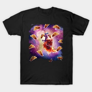 Thug Space Cat On Tiger Unicorn - Taco T-Shirt